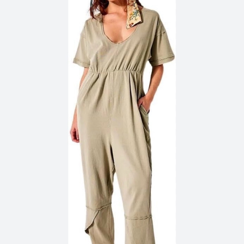 Free People Good Side Light Sage Scoop-Neck Jumpsuit size
Large - Picture 3 of 13